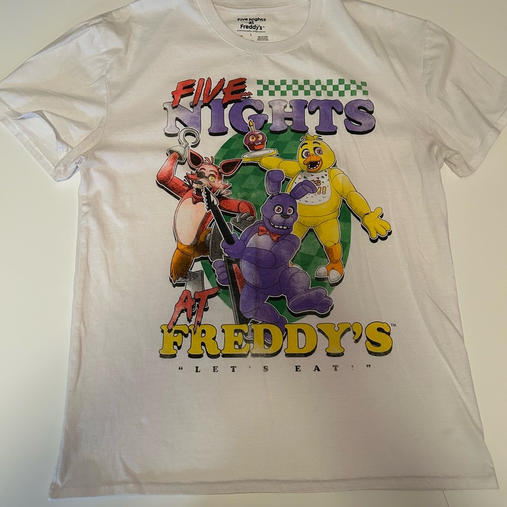 Five Nights at Freddy's White Graphic Tee